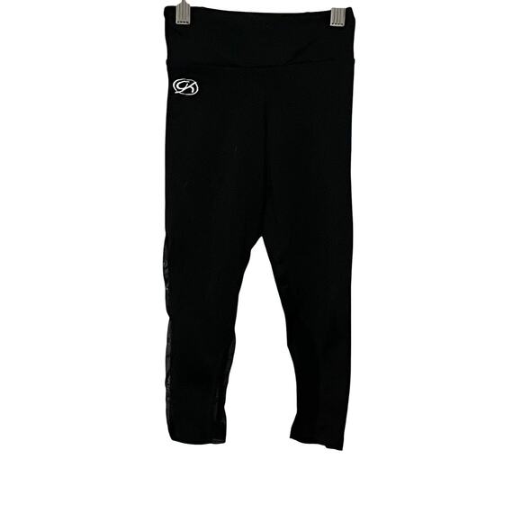 GK ELITE LOW-RISE GYMNASTIC, DANCE TIGHTS, GIRLS, CHILD SMALL, BLACK, MESH LEGS - Picture 1 of 10